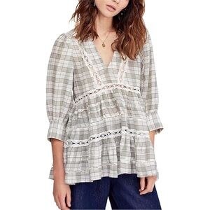 Free People Time Out Lace Tunic Top